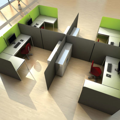 Acoustic solutions to cubical office spaces by BuzziSpace.